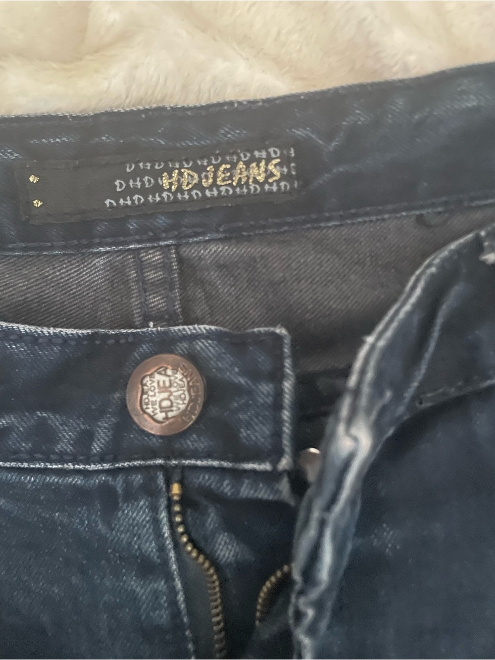 Dark Blue Women’s Boyfriend Jeans with Distressed Detail - Picture 2 of 5